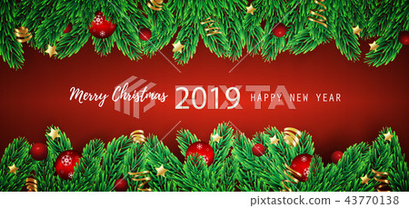 图库插图: christmas and happy new year vector background.