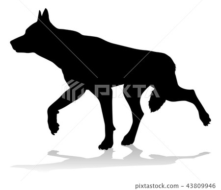 插图素材: dog silhouette pet animal