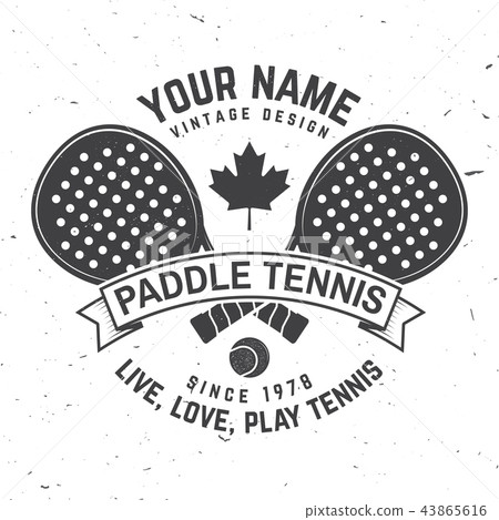 插图素材: paddle tennis badge, emblem or sign.