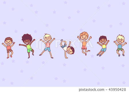 插图素材: vector playing kids background