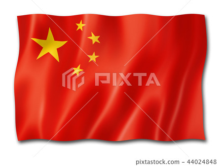 插图素材: chinese flag isolated on white