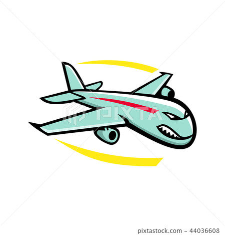 插图素材: angry jumbo jet plane mascot