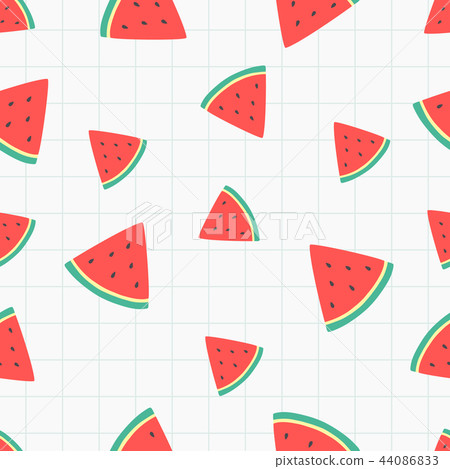 插图素材: cute pastel watermelon seamless pattern background