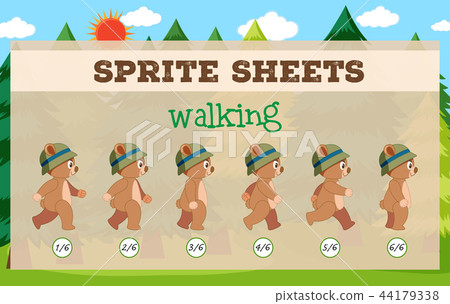 插图素材: sprite sheets walking game template