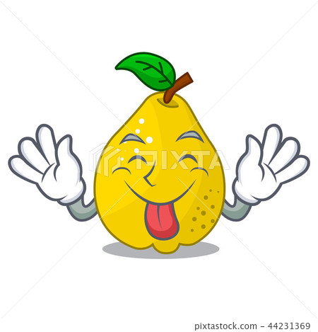 插图素材: tongue out sweet quince isolated on mascot cartoon