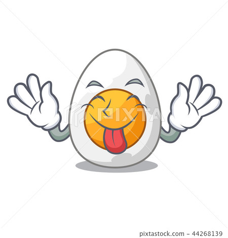 插图素材: tongue out freshly boiled egg isolated on mascot