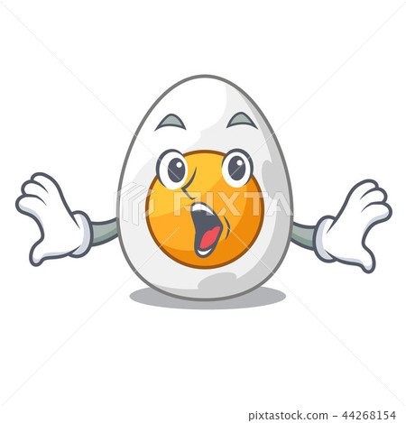 插图素材: surprised peeled boiled egg on mascot cartoon