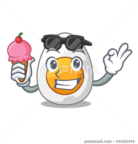 插图素材: with ice cream character hard boiled egg ready to eat