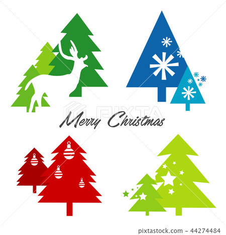 插图素材: tree merry christmas deer snowflake icon vector 查看