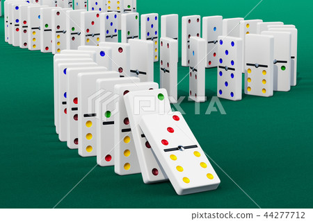 插图素材 domino effect 3d rendering