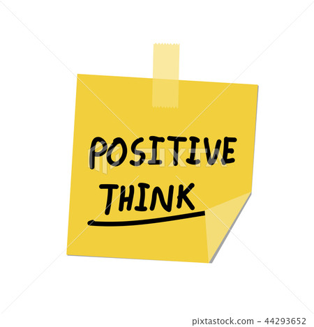 构图 正面 插图 positive think on post it 首页 插图 姿势_表情