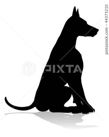 图库插图: dog silhouette pet animal