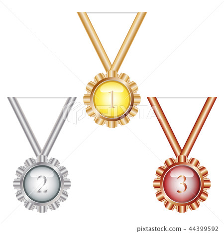 插图素材: gold medal,silver medal and bronze medal vector 查看