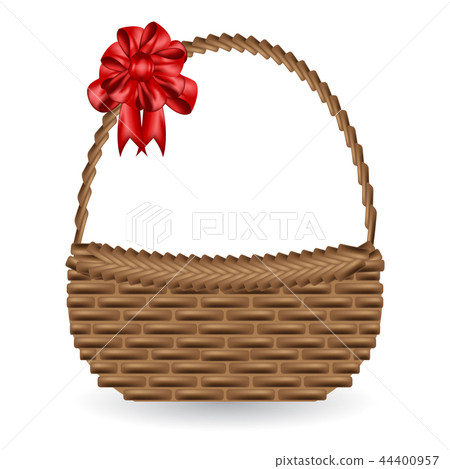 插图素材: vector of gift basket and adorn bow ribbon