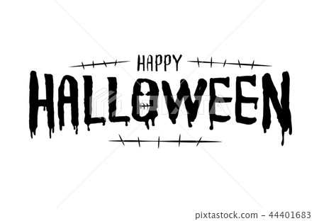 插图素材: happy halloween lettering design.