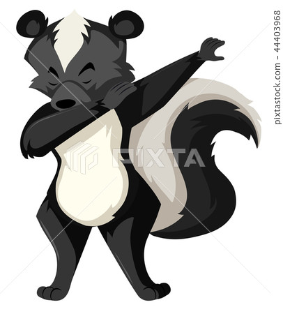 插图素材: a skunk dabbing on white backgroubd