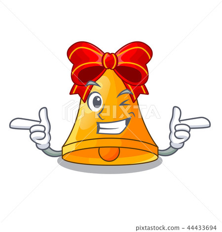 插图素材: wink cartoon christmas bells with red bow