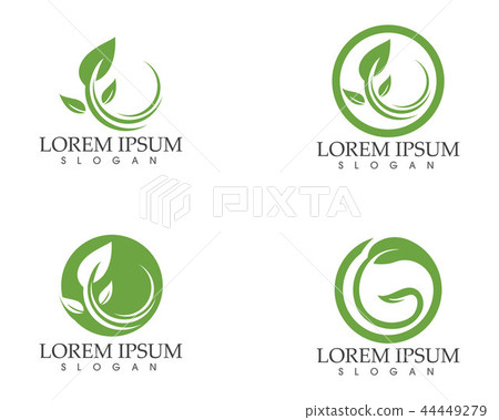 插图素材: leaf green nature logo and symbol template vector