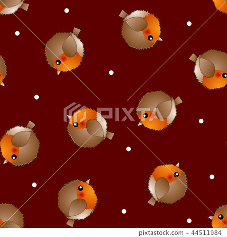 插图素材: red robin bird on red christmas background