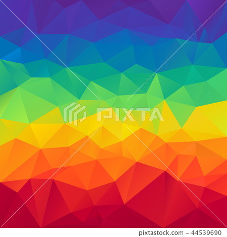 图库插图: polygonal square background rainbow full color