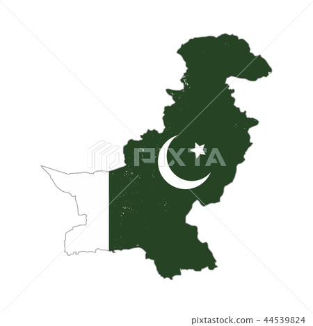 插图素材: pakistan country silhouette with flag