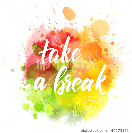 插图素材: take a break lettering on paint splash