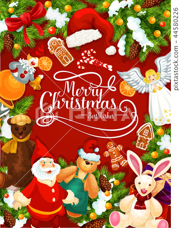 插图素材: merry christmas oys and gifts, vector