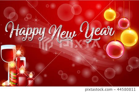 插图素材: red happy new year card template