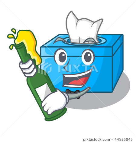 插图素材: with beer tissue box isolated on the mascot