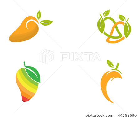 插图素材: mango in flat style mango logo mango