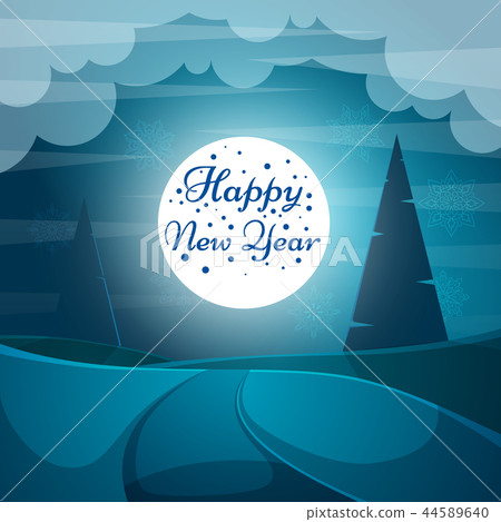 插图素材: cartoon paper happy new year. merry christmas.