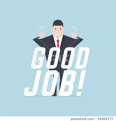 姿势_表情_动作 姿势 好 插图 businessman thumbs up with good job