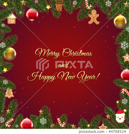 插图素材: red christmas poster with stars