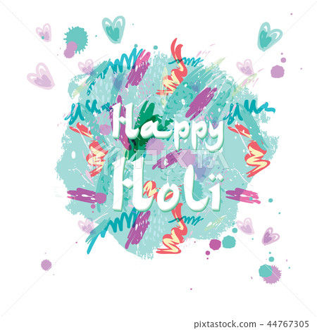 插图素材: abstract holiday background happy holi colors india