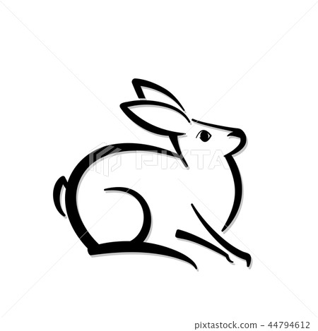 图库插图: abstract icon of a hare.