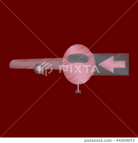 插图素材: flat icon in shading style passengers boarding plane