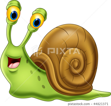 插图素材: cute snail cartoon isolated on white background