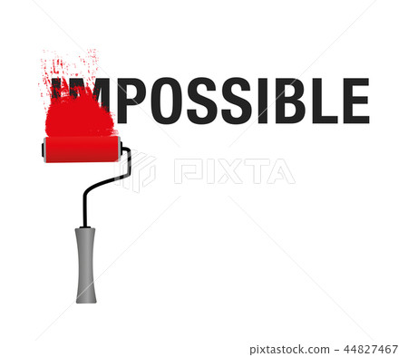 图库插图: changing the word impossible to possible with red