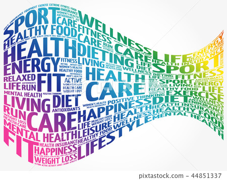 图库插图: health care word cloud collage