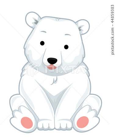 插图素材: polar bear sit illustration