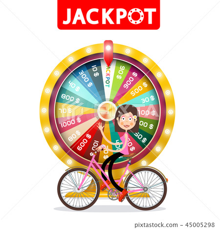 图库插图: wheel of fortune with jackpot title