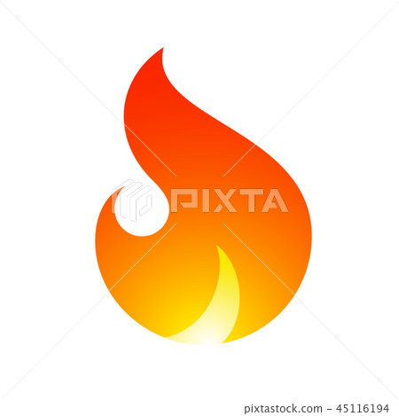 插图素材: fire flames new yellow orange icon vector