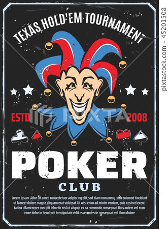 图库插图: poker club tournament, joker retro vector