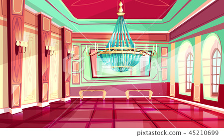 插图素材: cartoon castle palace ballroom background