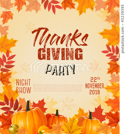 插图素材: happy thanksgiving party flyer