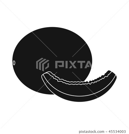 插图素材: melon icon black. singe fruit icon.