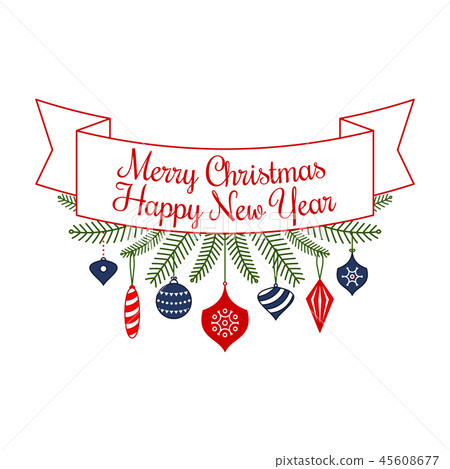 merry christmas. happy new year. colorful vintage typographic fe