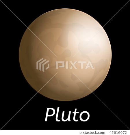 图库插图: pluto planet icon, realistic style