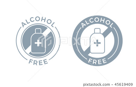 插图素材: alcohol free cosmetic skincare medical vector icon