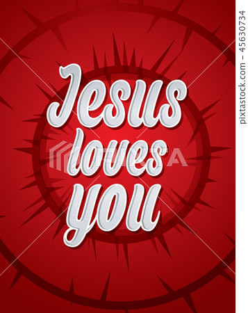 图库插图: jesus loves you text graphic vector